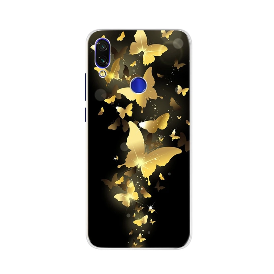 Мягкий силиконовый чехол с котом для Xiaomi Redmi Note 7 Pro задняя крышка чехол-бампер