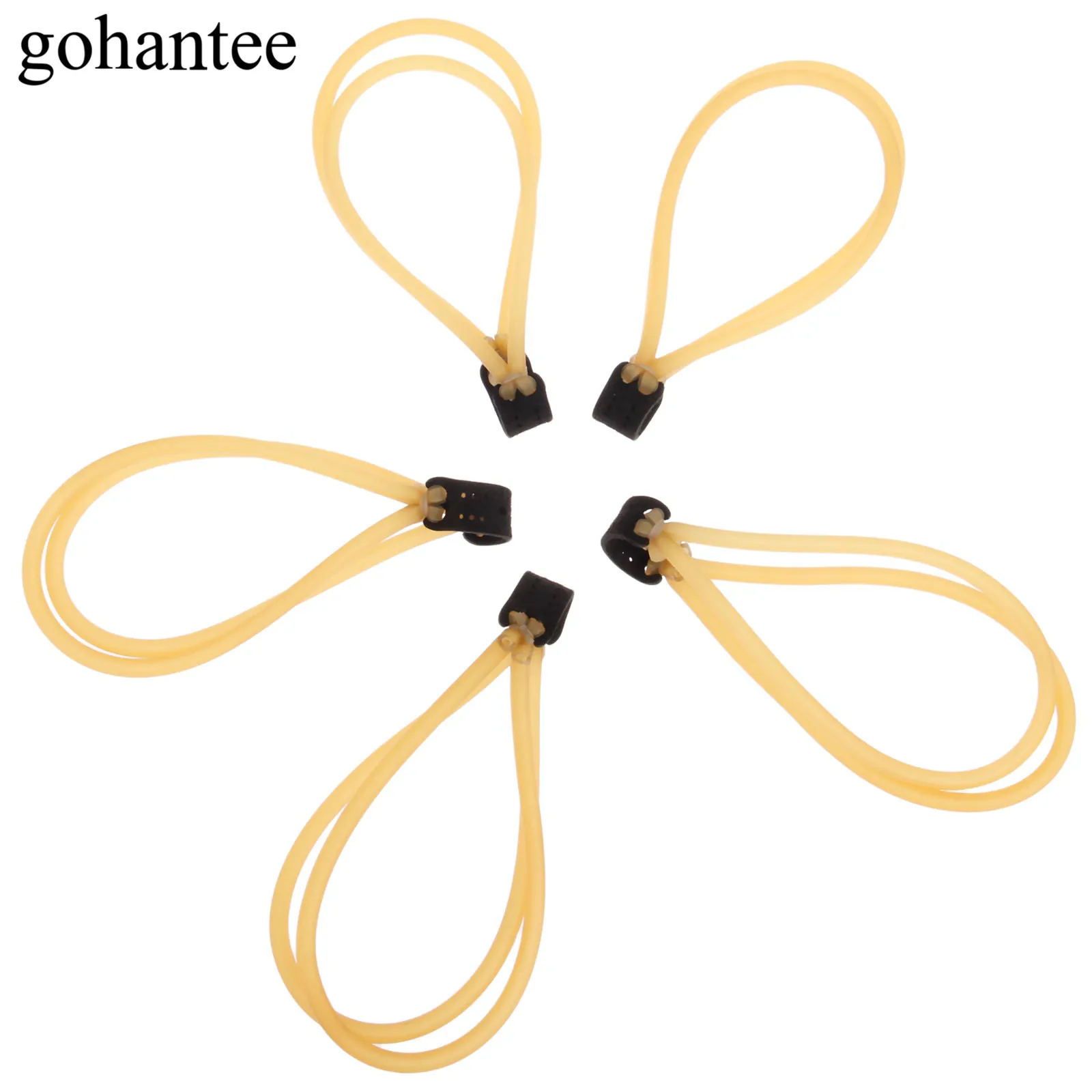 

5pcs Yellow 4 strips Slingshots Rubber Band Resilient Rubber Tube Catapult Elastic Bungee Slingshot Rubber Bands 3mmX6mm 3060