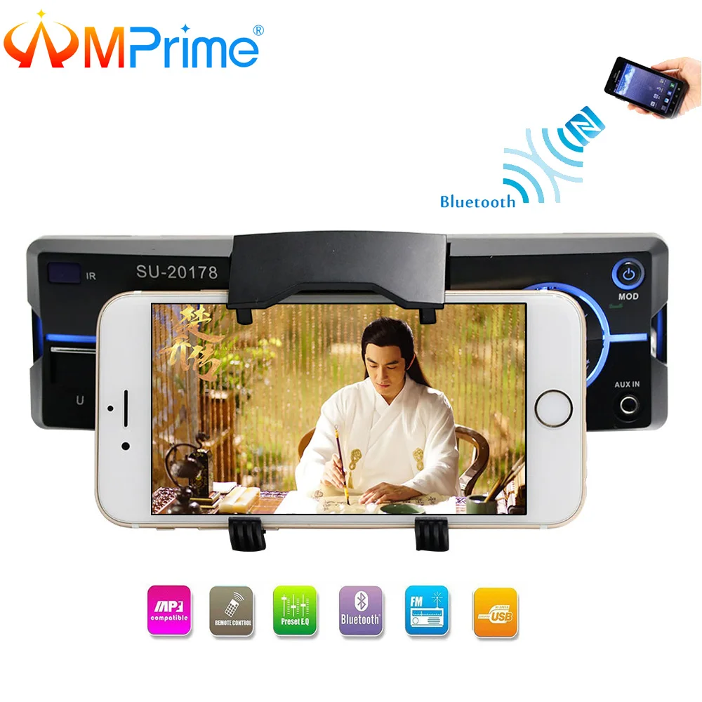 AMPrime 1 Din автомагнитола MP3 плеер Автомобильный аудио стерео Bluetooth радио 12 в FM AUX