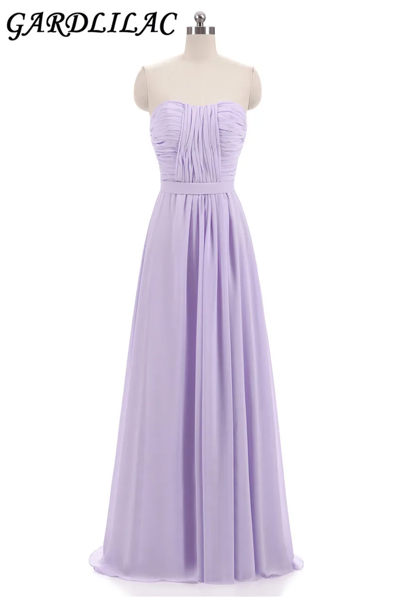 Gardlilac Лавандовое розовое длинное платье подружки невесты шифоновое