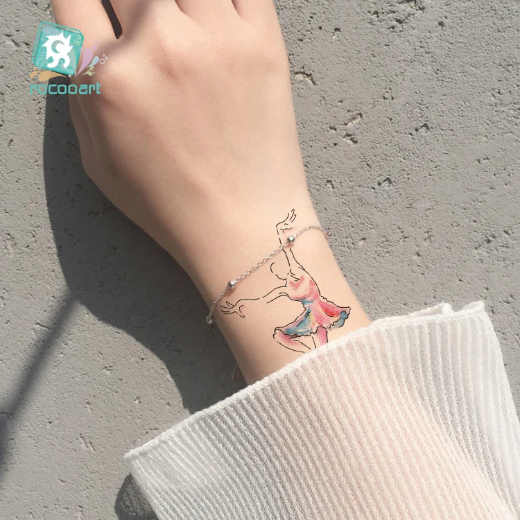 Rocooart Красота девушки поддельные татуировки Наруто Flash Taty для женский боди-арт водонепроницаемый временные татуировки наклейки Черный Tatuagem татуировки