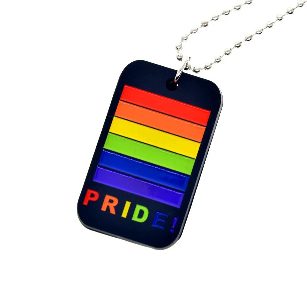 Gay PRIDE dog tag cheap Necklace Rainbow Logo Silicone Dog Pendant | Дом и сад