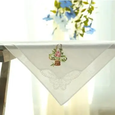 white and pink 1 Хит, хлопковый белый кружевной вышитый носовой платок, женский квадратный платок, Дамский носовой платок, детское полотенце, вечерние, свадебный подарок, 1 шт - Цвет: white and pink 1