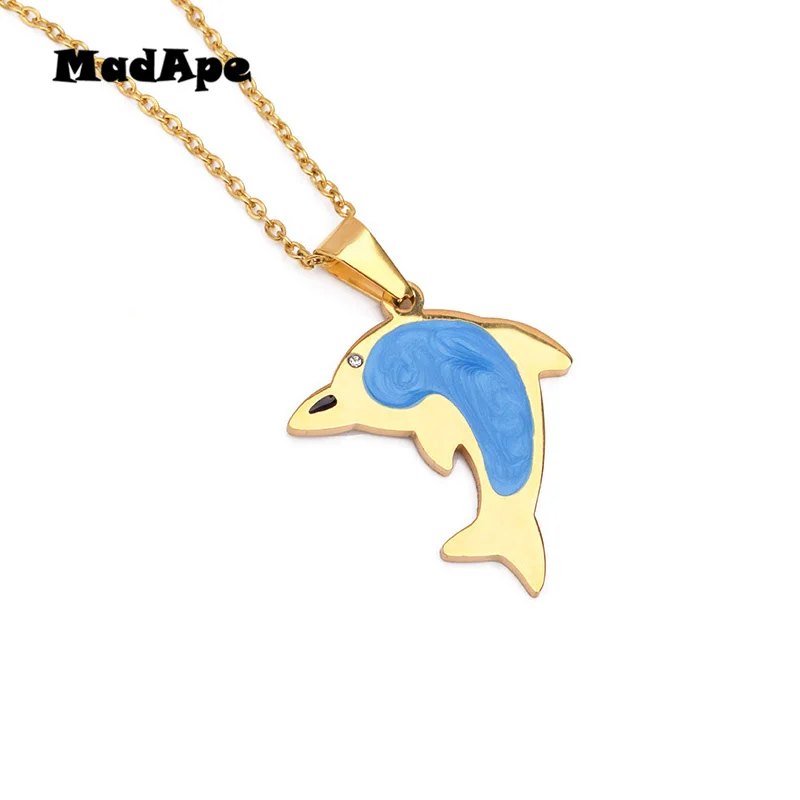Модное ожерелье MadApe с кулоном в виде дельфина для женщин модная цепь из