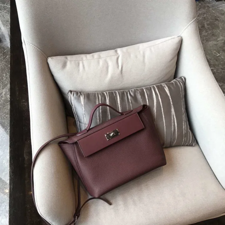 Dark Purple Togo кожаная женская сумка через плечо, роскошные сумки, женские сумки, дизайнерские женские ручные сумки, Bolsas De Mujer Bolsa Feminina - Цвет: Dark Purple