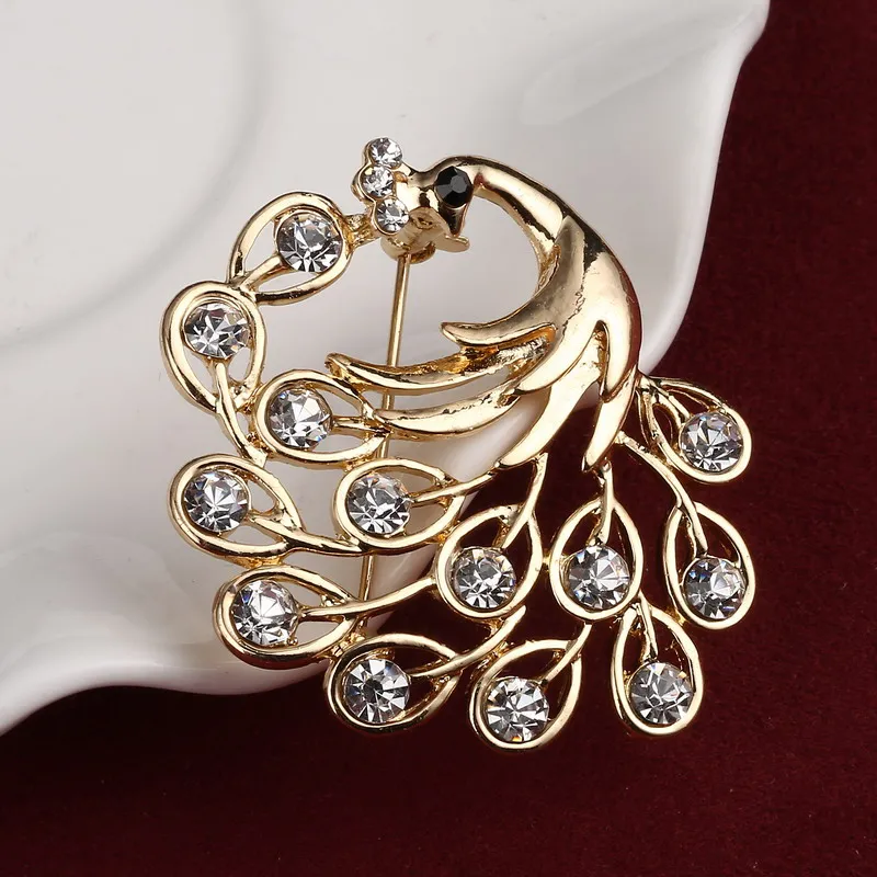 Золотая эмаль павлина броши Pin Детское пальто для сумки бейджи модные украшения