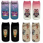 Новинка 2018, женские летние осенние носки Meias в стиле Харадзюку, женские носки до щиколотки с низким вырезом и 3D-принтом животных, носки с принтом кошки, специальные подарки