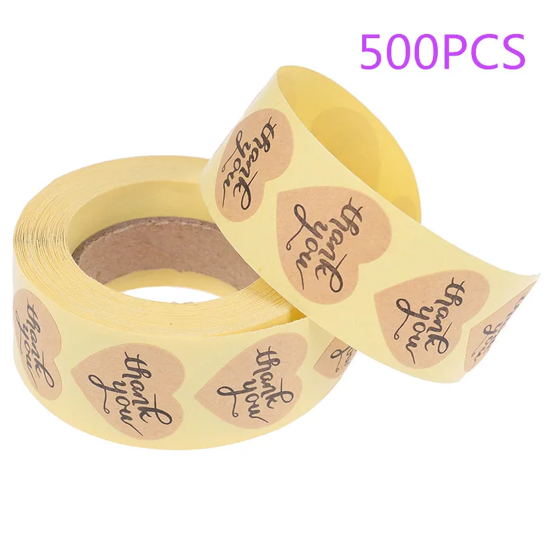 

500 шт., наклейки-этикетки для выпечки, в виде сердца