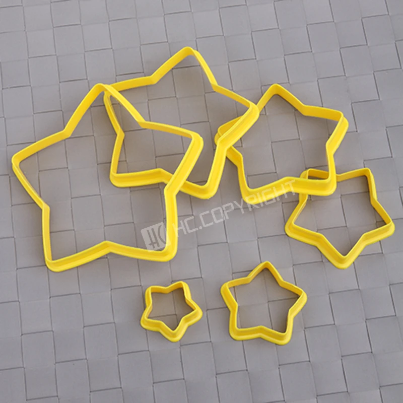 6 шт. пластиковые резаки в форме звезд|baking mold|fondant cake decorating toolsplunger cutter |