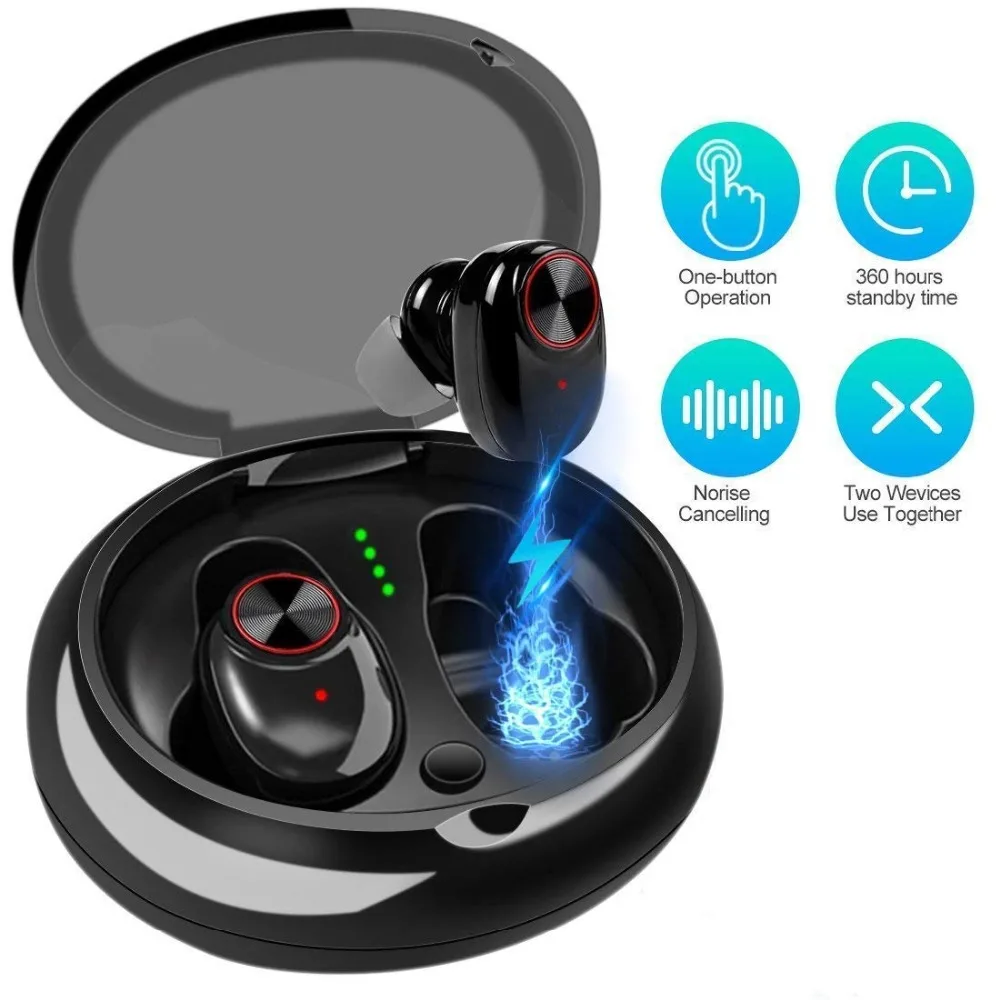 Sago Earbuds Bluetooth 5.0 True Sports Earphone 3D Stereo IPX65 Sweat Proof Earphones with Mic for IphonX XS XMS | Электроника