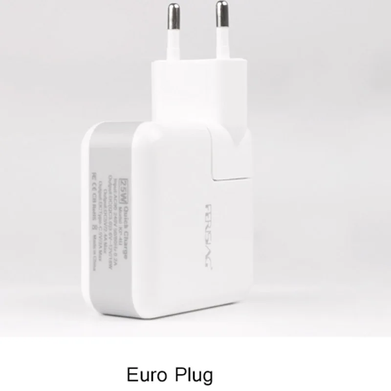 Европейский Союз (ЕС) FERISING универсальное 25 Вт быстрое зарядное устройство Quick Charge 3,0 USB дорожное настенное зарядное устройство адаптер портативное зарядное устройство с европейской вилкой с type C домашнее зарядное устройство - Тип штекера: Европейский Союз (ЕС)