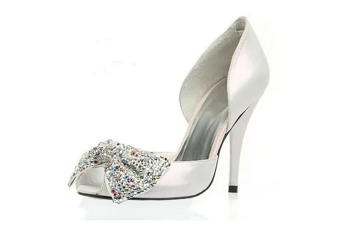 Popular women Shoes Silver Rhinestone Wedding Bridal Dress Genuine Leather Crystal Sandals Womens Sexy Platform | Обувь