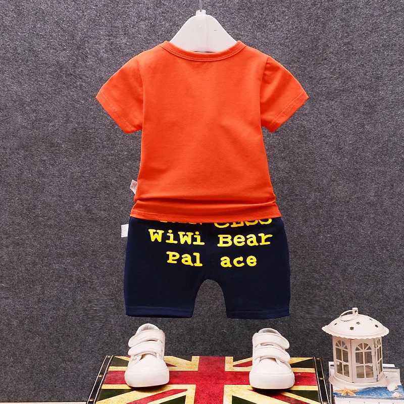 IENENS Fashion Summer Baby Toddler Clothing Sets 2PC Kids Boys Outfits Suits T-shirt + Pants Boy Striped Short Sleeves Tops |