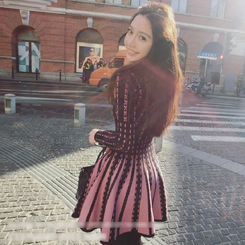 Женское облегающее эластичное платье Brieuces трикотажное цельное с длинными