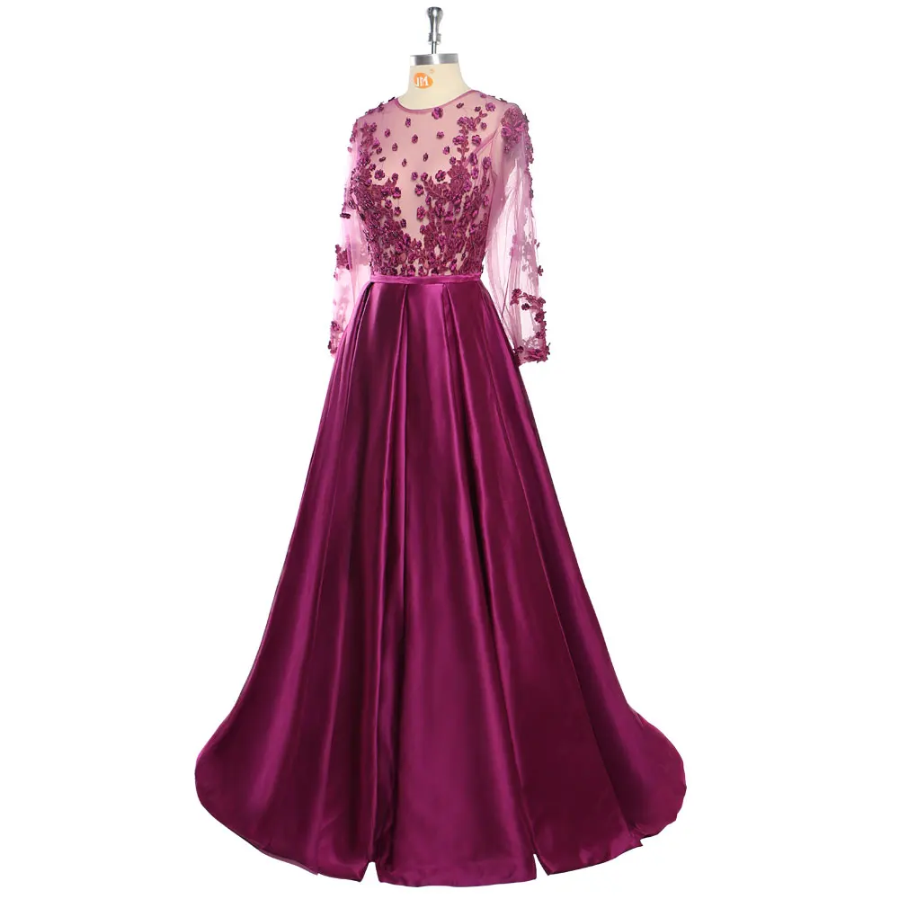 Robe De Soiree 2018 темно фиолетовые кружевные бисерные сексуальные длинные вечерние