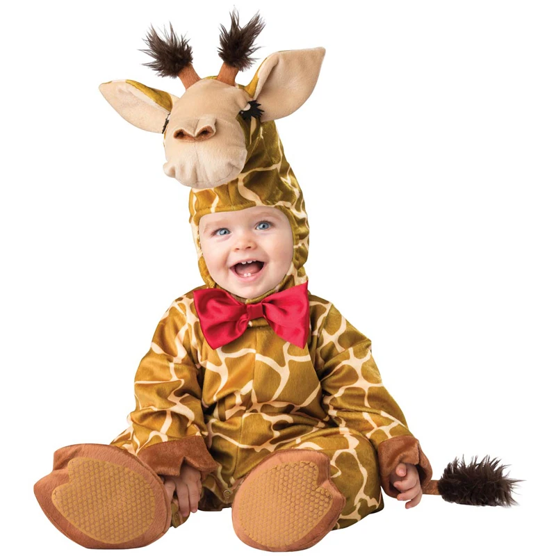 Милый детский костюм на Хэллоуин с жирафом диким животным превращает вашего