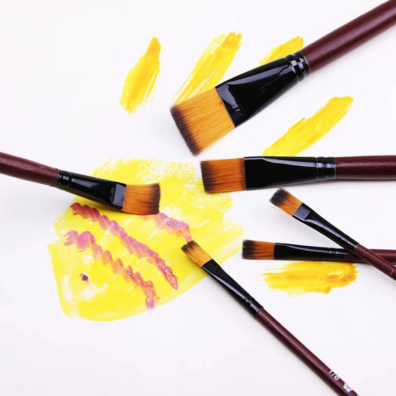 6 шт./компл. новинка нейлоновая Акварельная ручка масляная щетка разные размеры