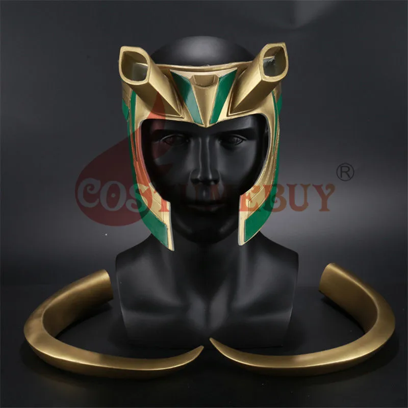 Costumebuy ТОР 3 Ragnarok Локи лауфейсон ПВХ шлем маски для Косплей Хэллоуин косплей костюм реквизит Вечерние Маски для взрослых