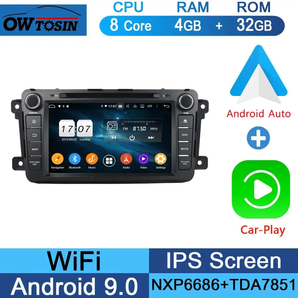 32G CarPlay Android " ips Восьмиядерный 4 Гб ОЗУ+ 64 Гб ПЗУ Android 9,0 Автомобильный DVD Радио gps Navi для Mazda CX-9 CX9 CX 9 2012 2013 DSP CarPlay Parrot BT - Цвет: 32G CarPlay Android