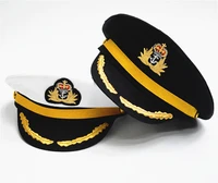 newly male female stage performance navy hat white master uniform hat casual white pilots hat for adult kid cosplay military cap