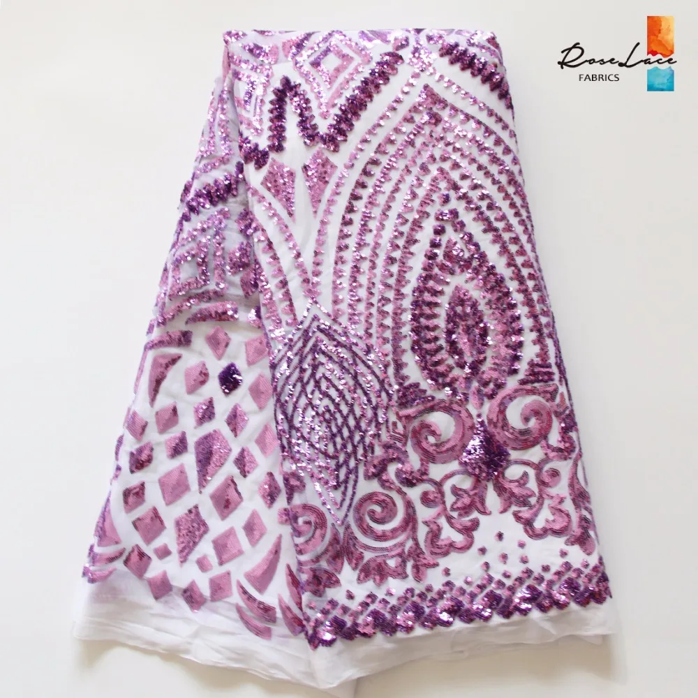 Африканская белая сетчатая кружевная ткань с блестками 2019 стиль Нигерия блестки