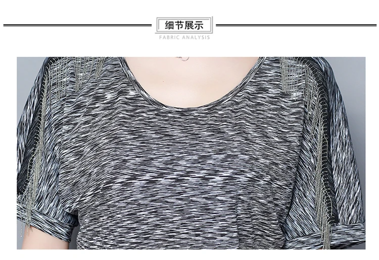 M-5xl лето из двух частей наборы для ухода за кожей для женщин; большие размеры короткий рукав шифон лоскутное кисточки и укороченные брюки