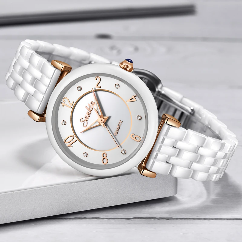 Relogio Feminino SUNKTA Новый Подарочный розово-золотой для девочек часы женские кварцевые