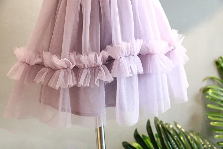 Платья с цветочным рисунком для девочек милое Сетчатое платье без рукавов