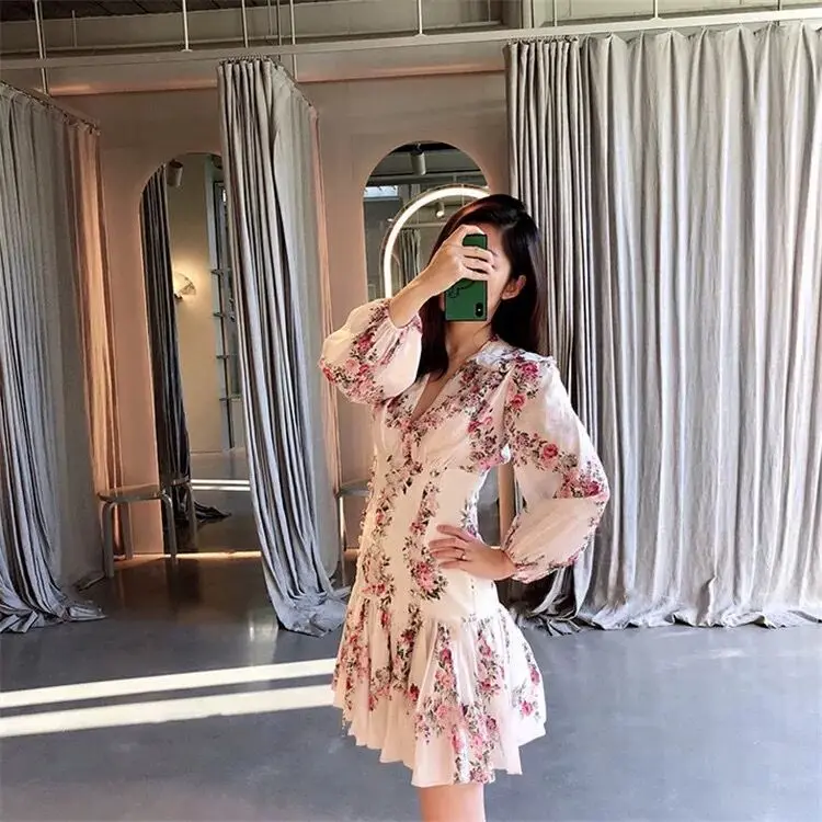 Top Quality Summer Dress Elegant Night CLub Mini Ruffles V Neck Vintage Celebrity Homecoming Party Dresses Women | Женская одежда