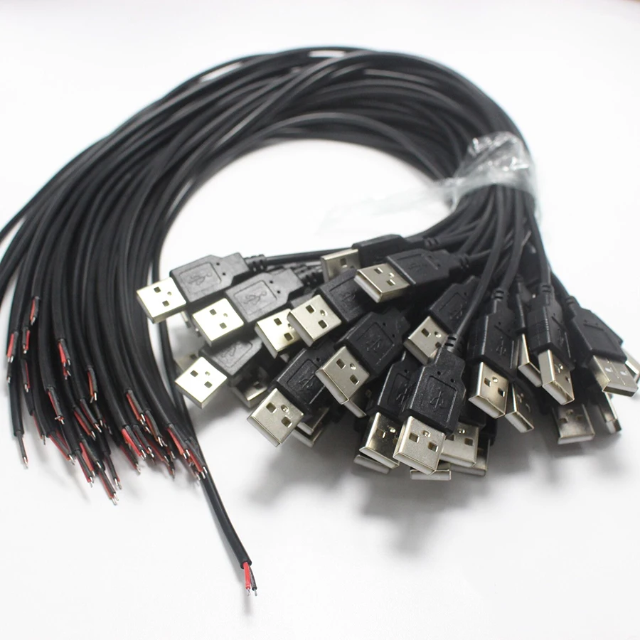 NinthQua 1 шт. USB 2 0 A Тип штекер к 22AWG кабель провод 50 см для DIY OEM черный