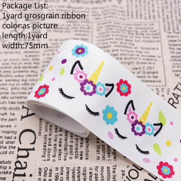 Затуплённый 1 ярд 25 мм 75 мм единорог; Фламинго Grosgrain лента для DIY аксессуары для волос цветок подарочная упаковка Рождественский Свадебный декор - Цвет: Затуплённый