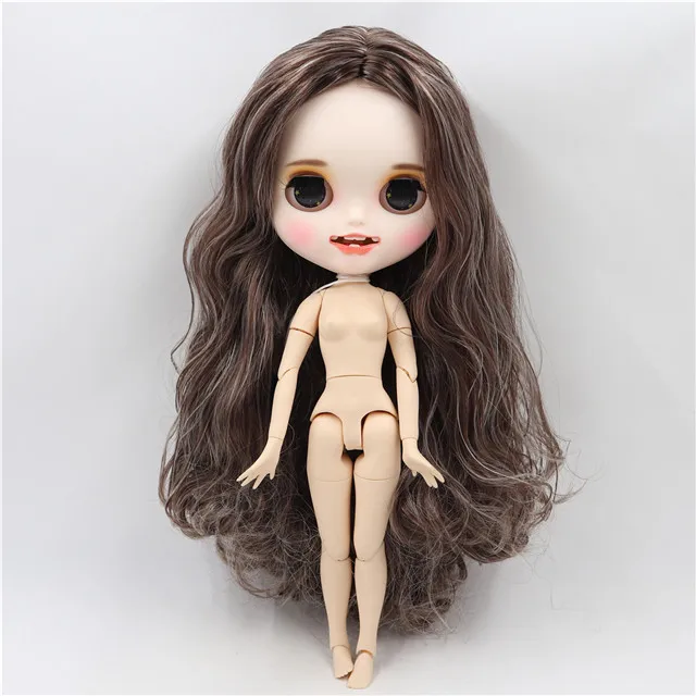 naked doll ICY factory шарнирная кукла blyth toy индивидуальные лица 30 см пользовательские куклы белая кожа сустава тела матовое лицо с зубами брови - Цвет: naked doll