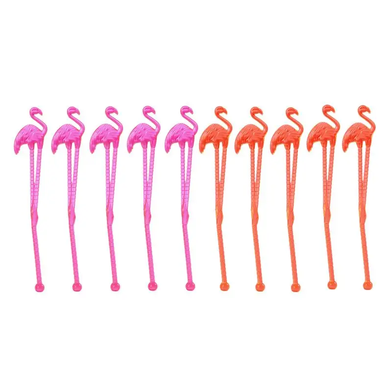 10 шт. Фламинго Пластиковая Палочка для коктейля соломинка для помешивания замороженный напиток коктейль Бар Мешалка коктейли Напитки миксер украшения
