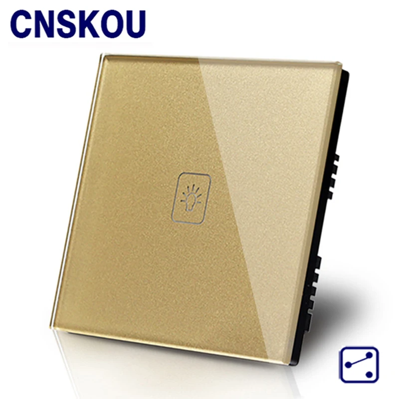 Cnskou UK 1 банда 2way 12 В Настенный умный сенсорный выключатель черная кристальная