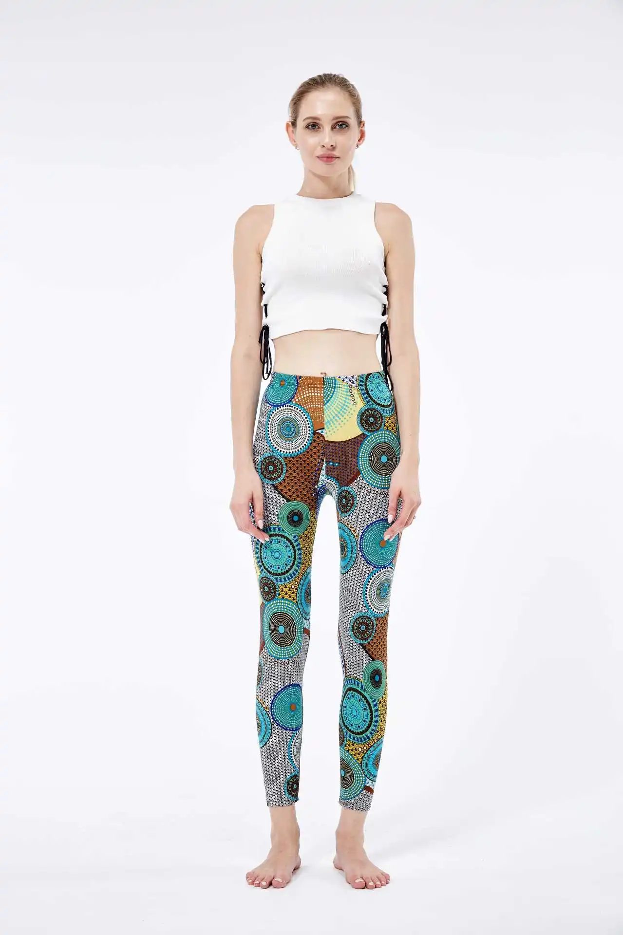 Ladies Bright Geometric Pattern Paisley Print Leggings Buttery Soft Leggings Women Pant Legging