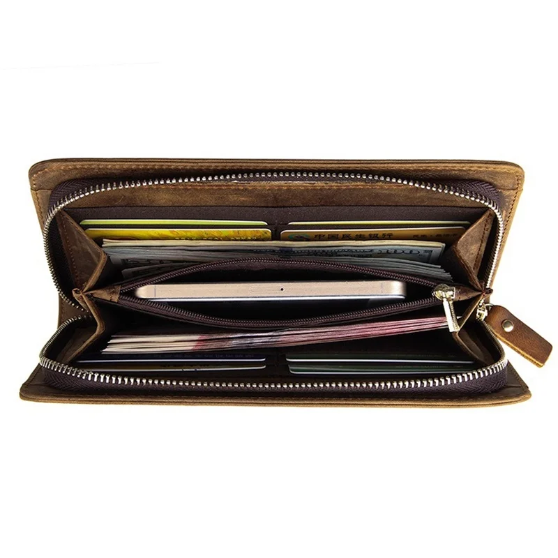 

COWATHER genuine cow leather long mens alligator wallet for men vintage good male purse free shipping