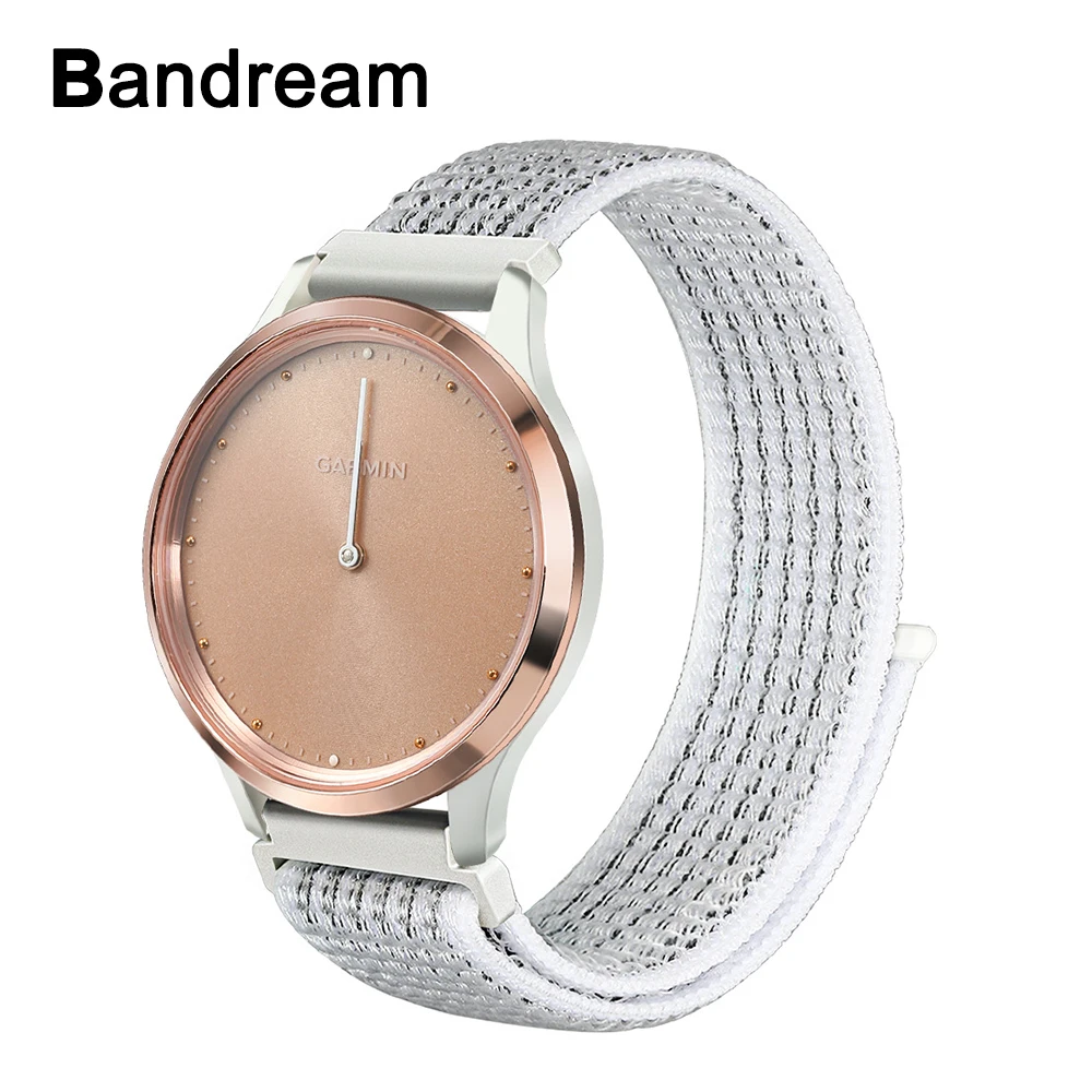 Нейлоновый ремешок для часов Hook& Loop 20 мм для Garmin Vivomove HR/Vivoactive 3 Music/Forerunner 645 245 быстросъемный спортивный ремешок
