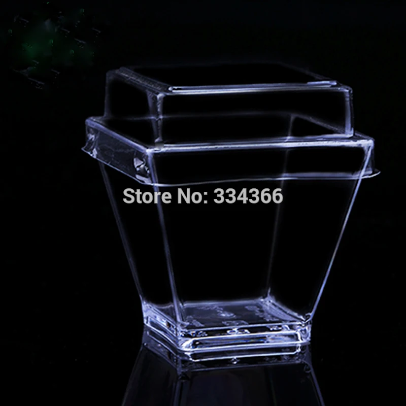 100 шт./лот 2 унции жесткая пластиковая одноразовая прозрачная чашка для десерта с