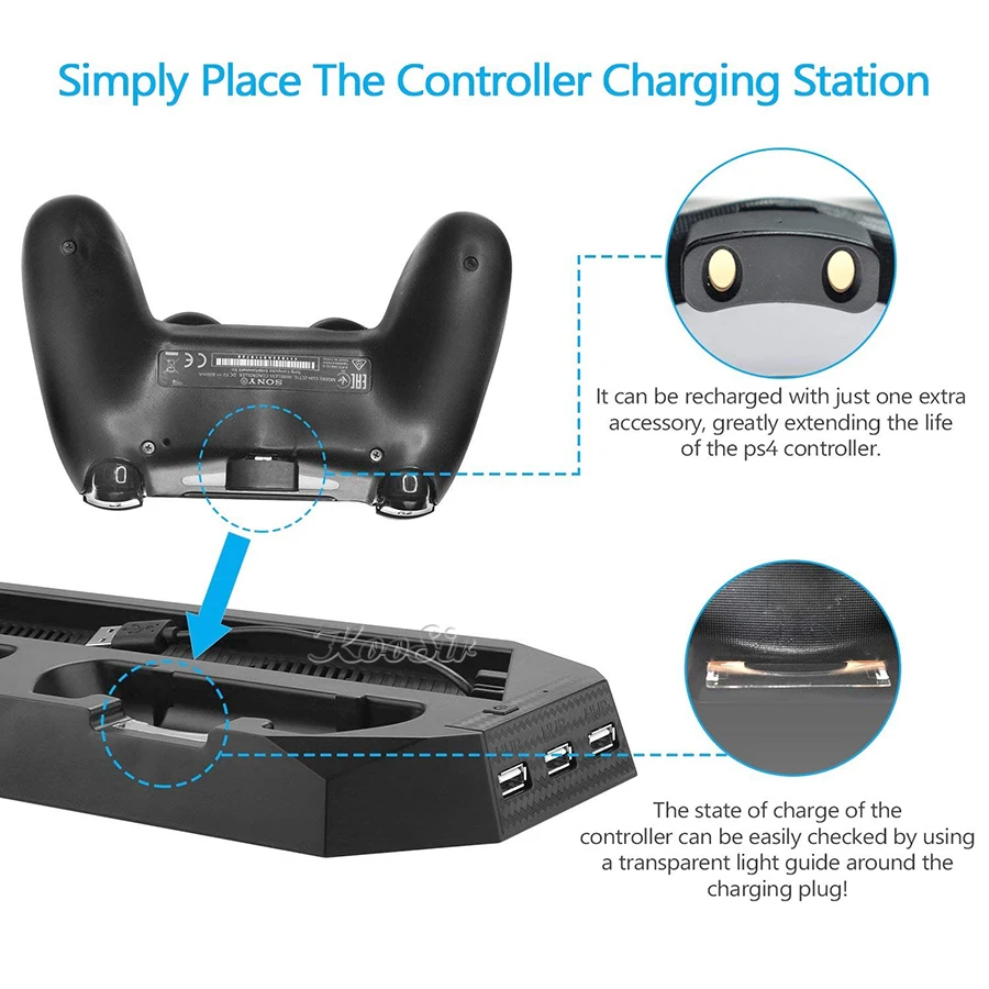 Вертикальная подставка для консоли PS 4 PRO охлаждающий вентилятор игровой