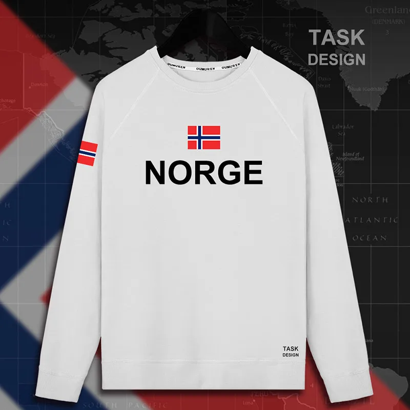 Norway Norge NOR Nordmann NO мужские толстовки с капюшоном, пуловеры, мужские толстовки, тонкая новая уличная одежда, свитера, новинка 01 - Цвет: roundneck-white