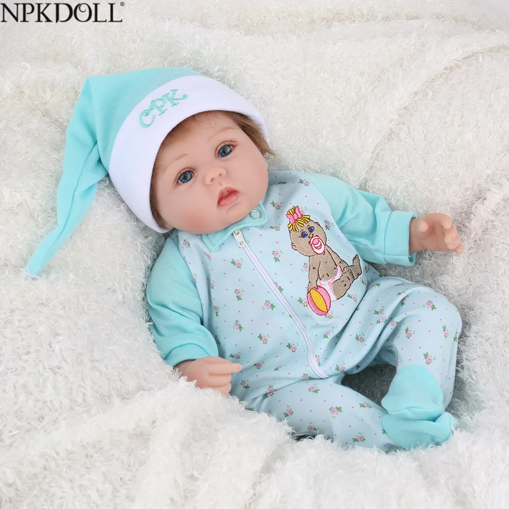NPKDOLL Reborn Baby Doll 16 дюймов коричневая мохеровая силиконовая Мягкая мультяшная