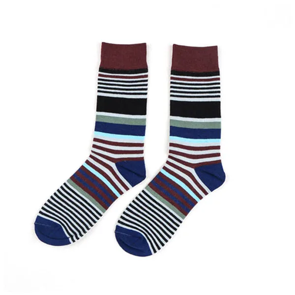 2018 горячая Распродажа тонкие полосатые носки из чистого хлопка средней длины