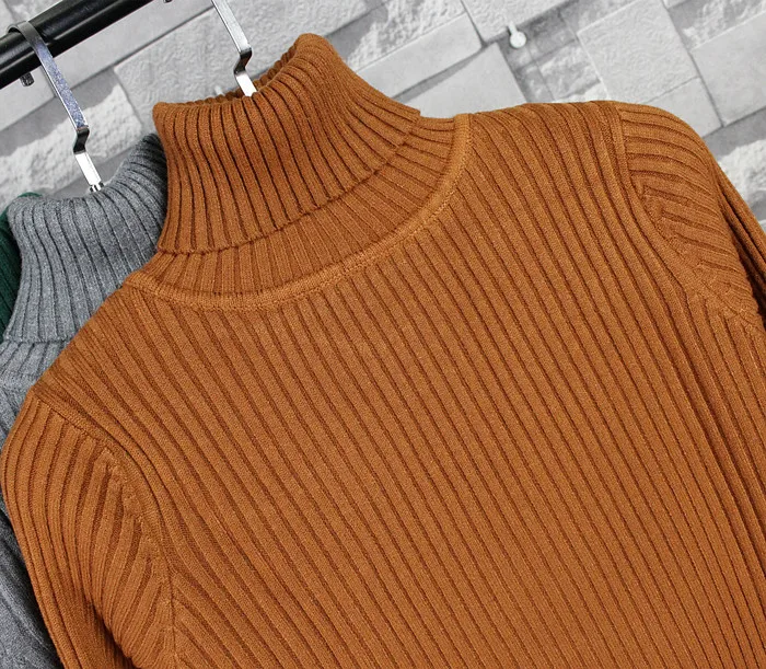 fashion women turtleneck thick cashmere sweater female knitted slim pullover ladies all-match basic long sleeve shirt clothing | Женская