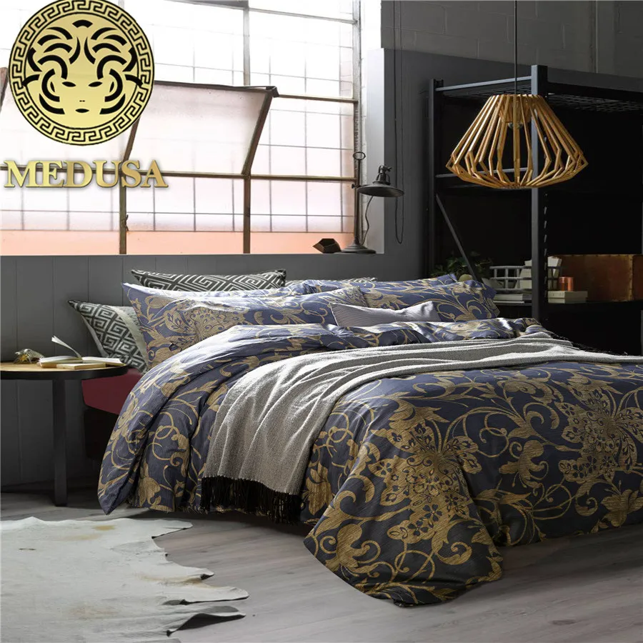 Медуза перкаль Египетский хлопок Золотой лотос пододеяльник плоский лист набор