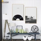 Черно-белая музыкальная тема Декор Стиль Гитара постер DJ и принты Картина на холсте картины для гостиной настенное искусство домашний декор