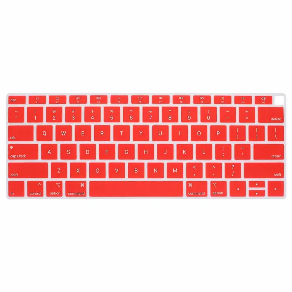 Силиконовая крышка клавиатуры для Macbook NEW Air 13 с дисплеем retina и сенсорной идентификацией модели A1932 - Цвет: Red