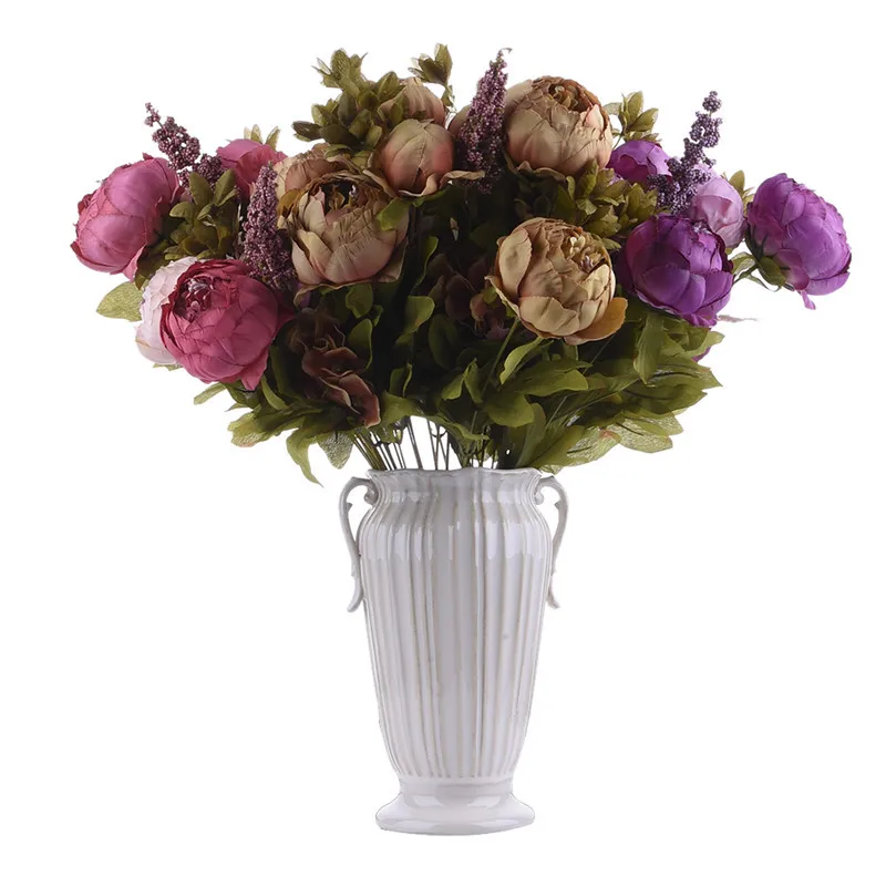 Красивый Искусственный Пион шелковые цветы букет для дома свадебные украшения
