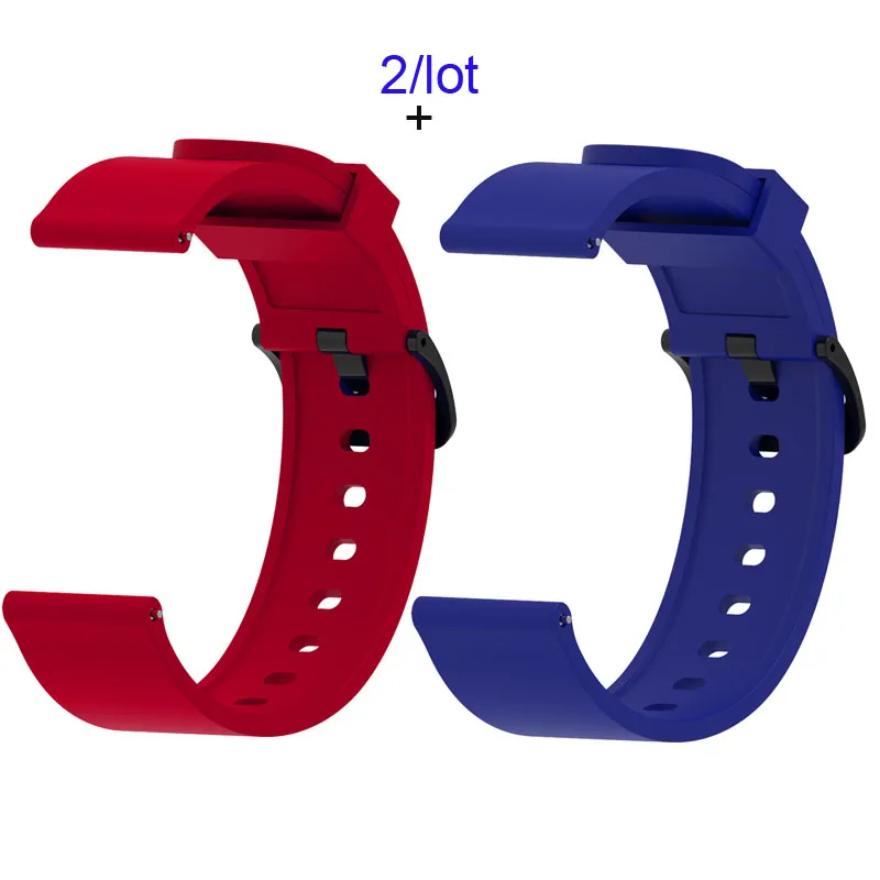 Red-Royal blue Для Xiaomi Amazfit GTS браслет Amazfit Bip ремешок для часов Amazfit GTR 42 мм силиконовый ремешок для часов - Цвет: Red-Royal blue