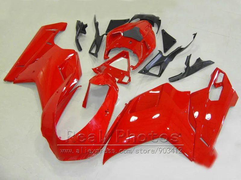 Красный ABS обтекатель кузова Комплект для Ducati 848 1098 07 08 09 10 11 обтекатели набор 2007 2011