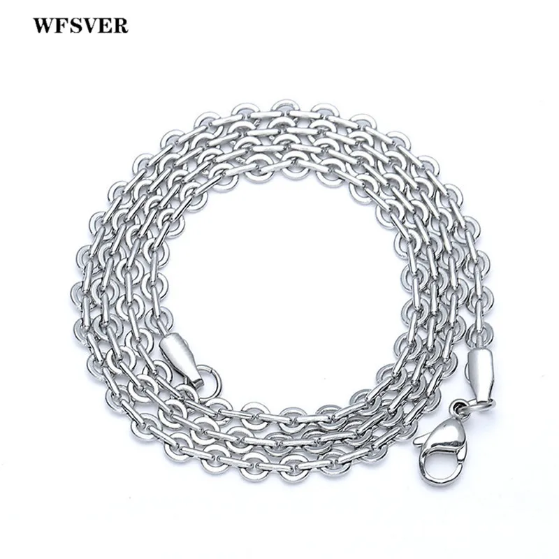 WFSVER 60 см 2 5/3 5 мм нержавеющая сталь цепочка без распорок для ожерелья Diy ювелирных